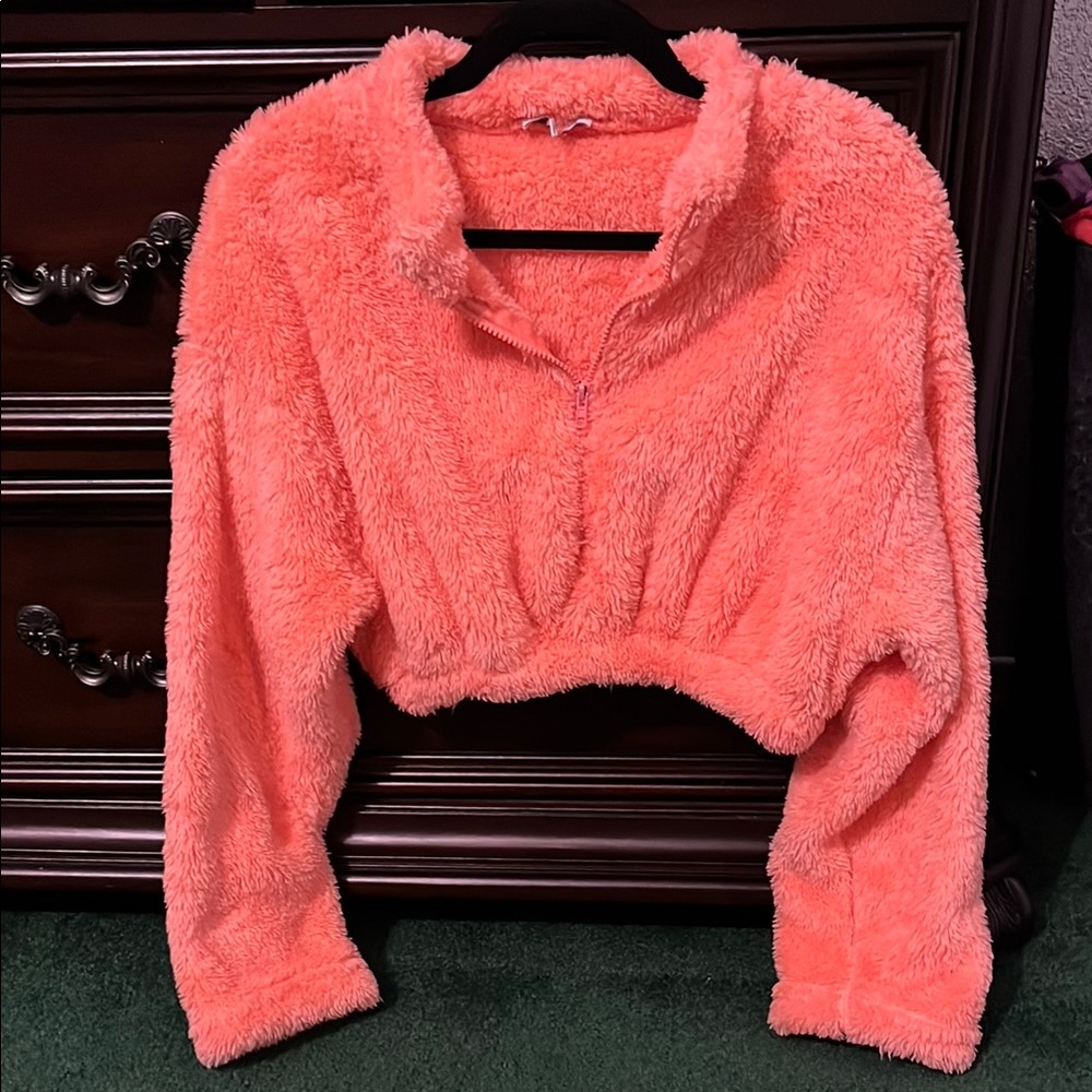 Cozy Coral Fleece Women's cropped Sweater Fashion Nova New
